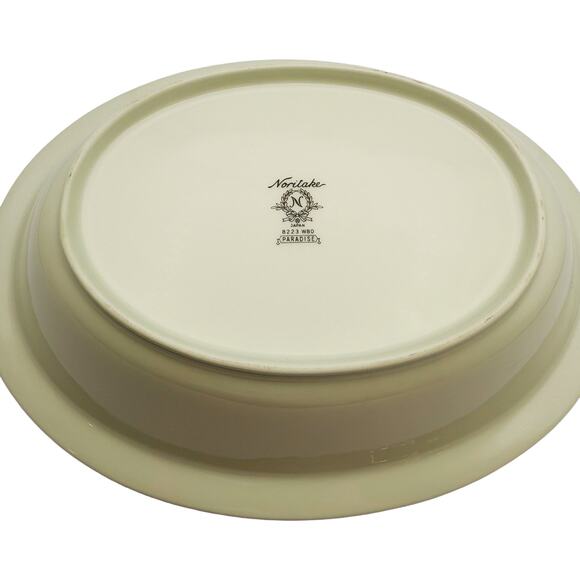 Vintage Noritake Japan Paradise Green 8223 W80 Floral 10" Oval Vegetable Bowl - Picture 7 of 7